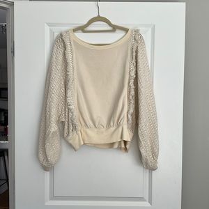 Free People Crochet Sweatshirt